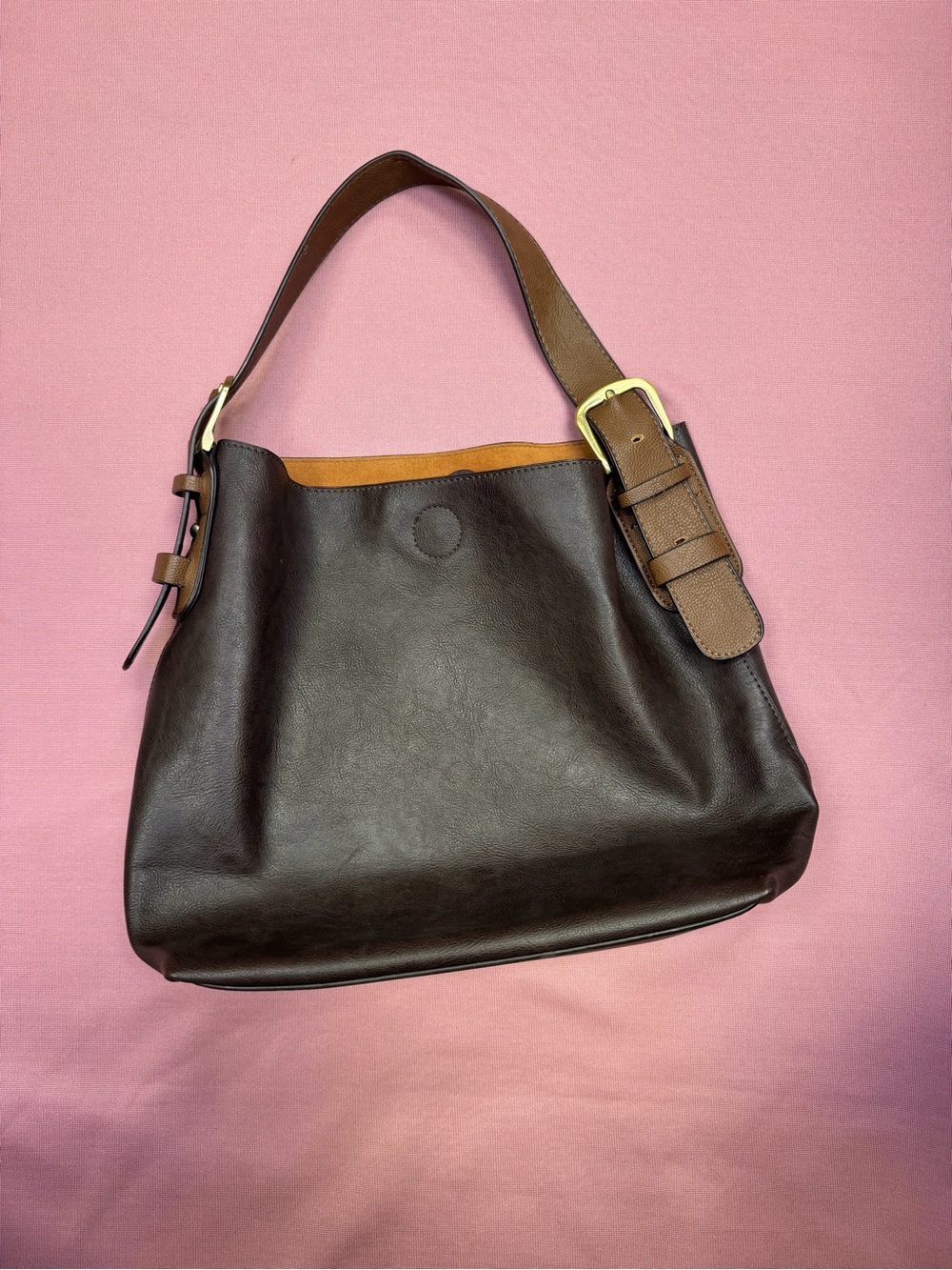 Classic Brown Leather Shoulder Bag